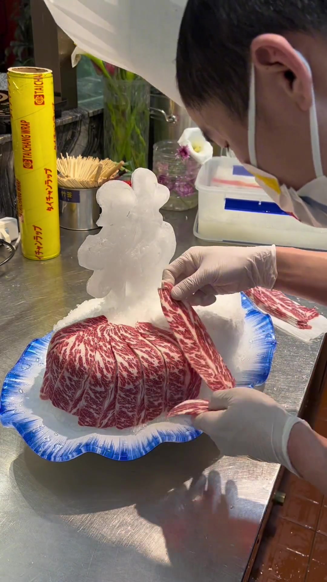 海鲜姿造（火锅）雪花牛小排摆盘教程