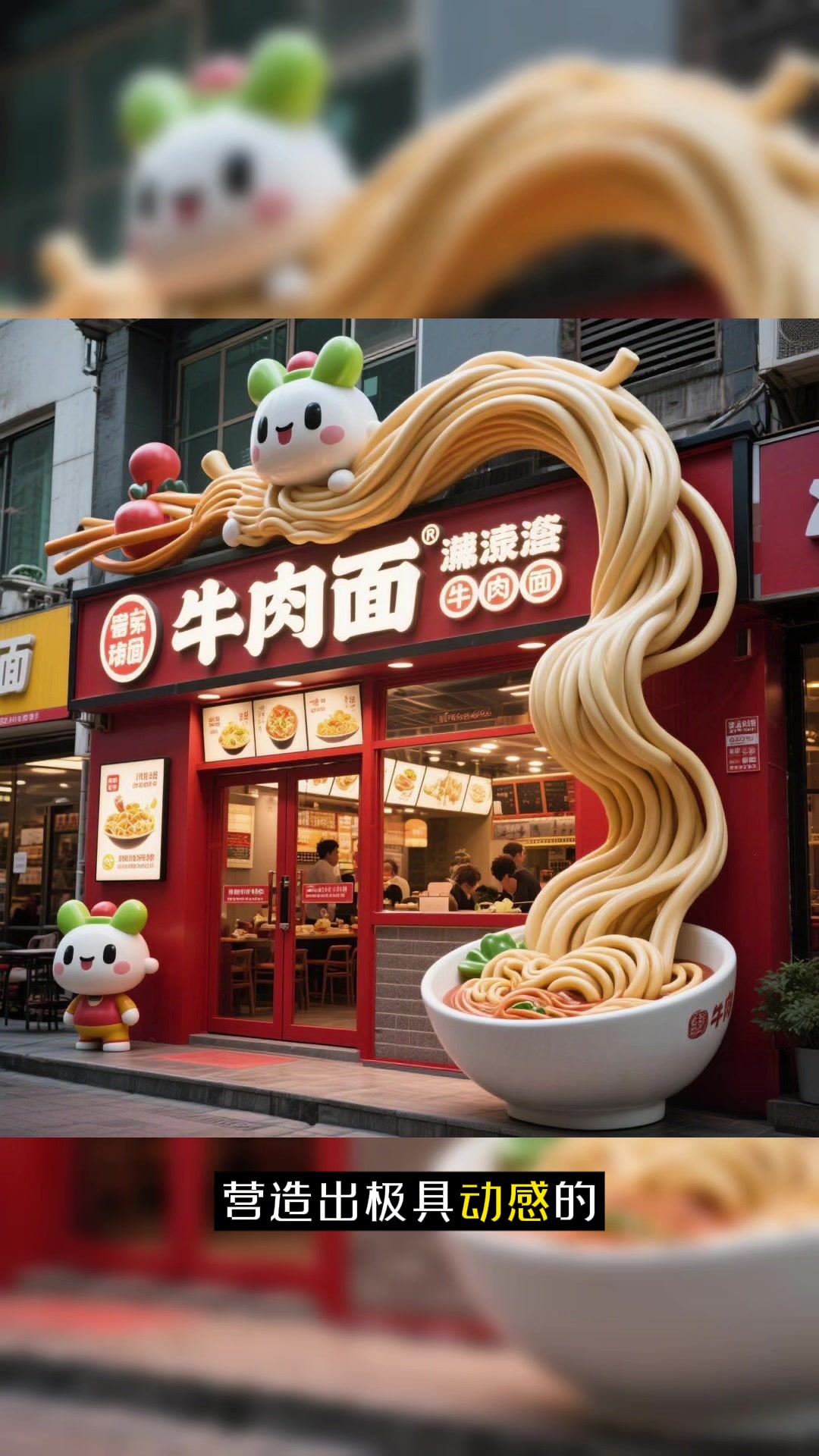 这家牛肉面店的门头雕塑也太吸睛啦!泡沫雕塑厂家