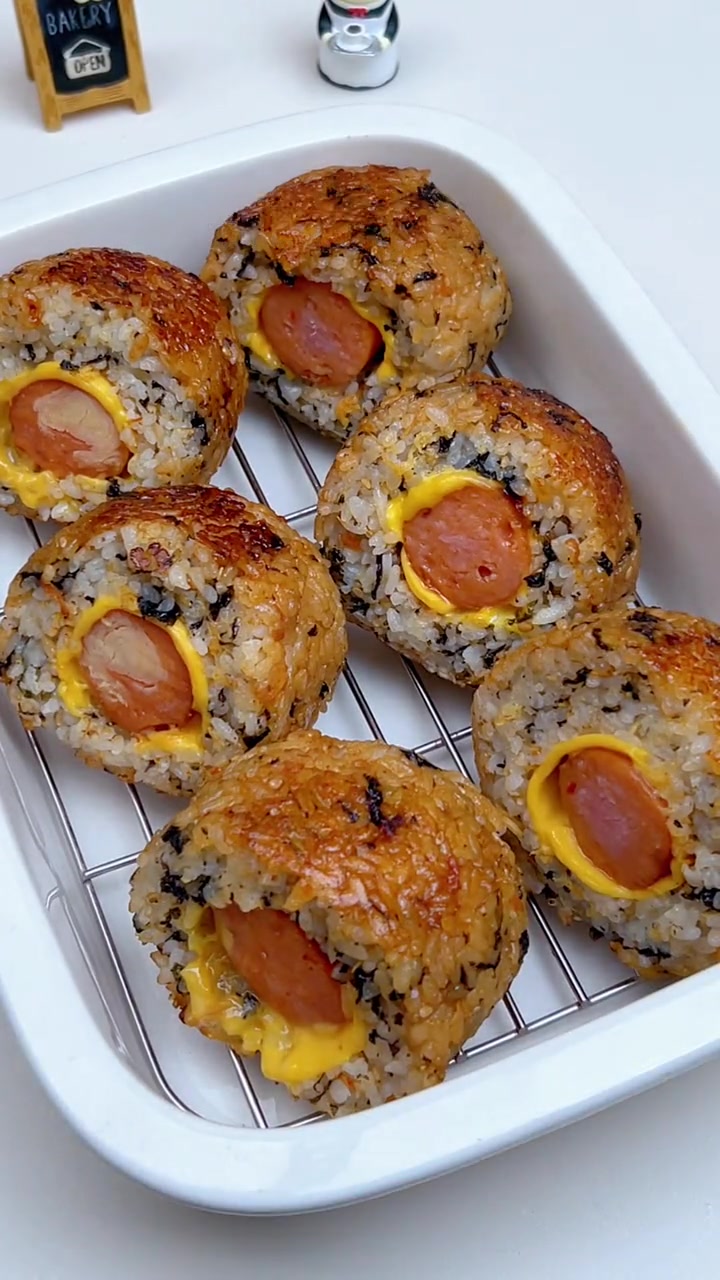 照烧芝士火腿饭团，真想让你们都尝尝