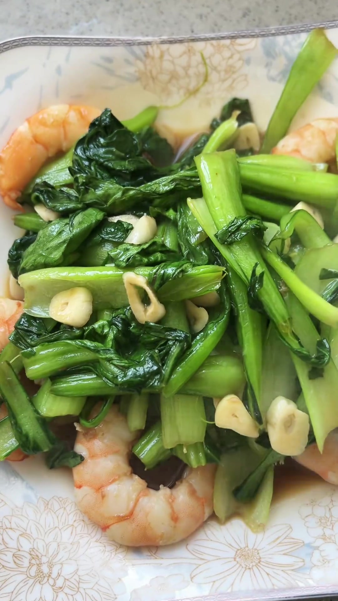做爱吃的虾仁扒油菜,清淡爽口超简单!