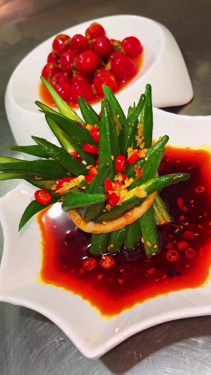 凉拌秋葵,跟着我一起做的更好吃