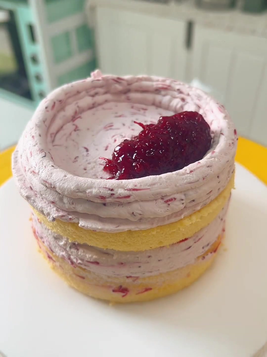 第九款4寸蛋糕来自于杨梅的“肌理感”和荔枝的味道，简约风，新手友好哇