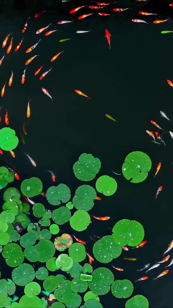 见者好运!诗句“鱼戏莲叶间”彻底具象化了