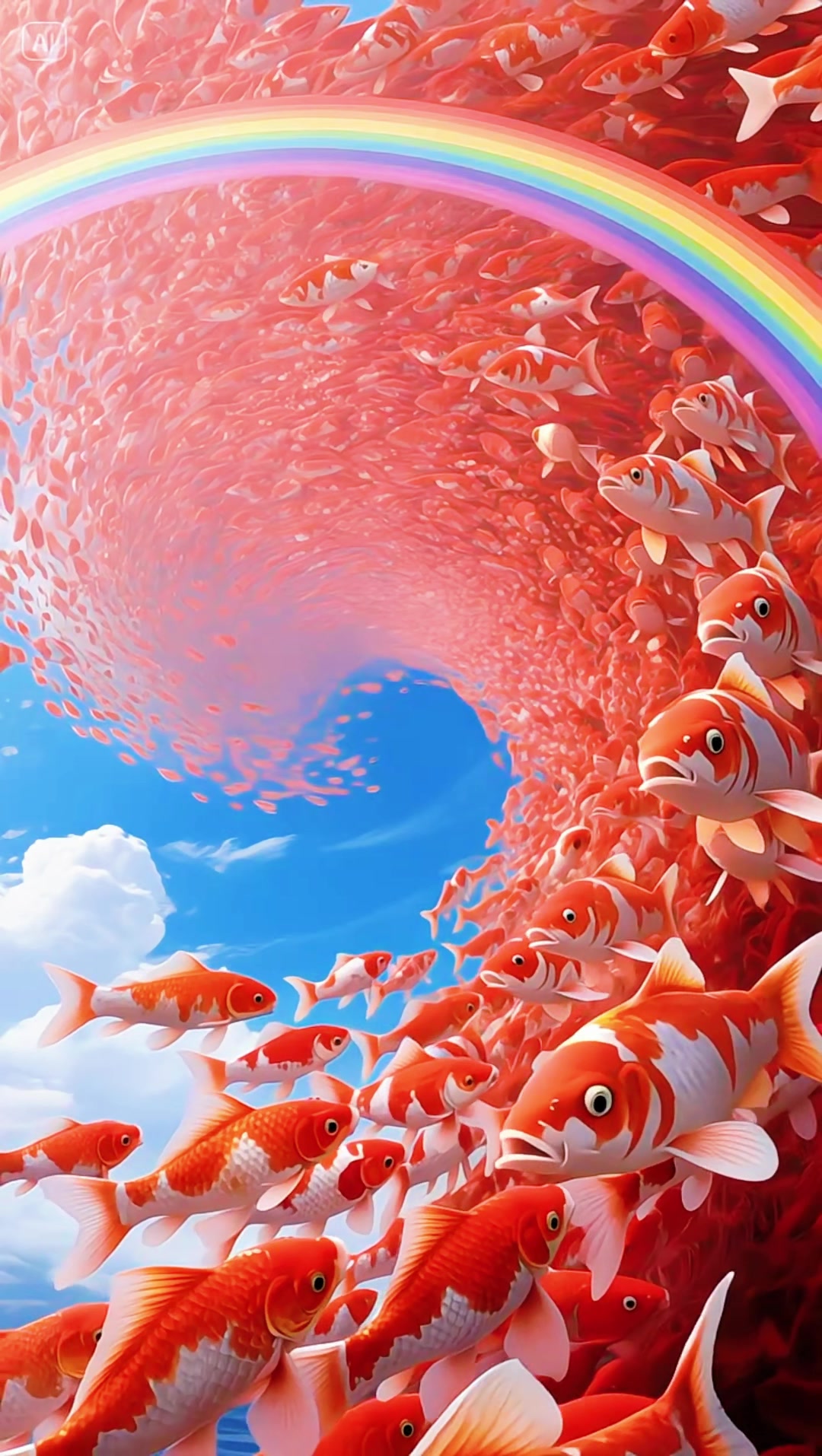 铺天盖地的鸿运锦鲤鱼群 AI作品 感谢平台的支持