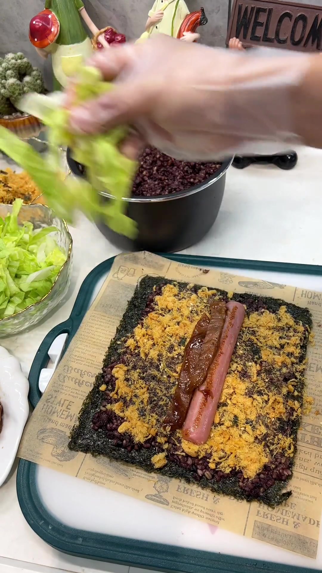 孩子们想吃时我在家自制饭团，粗粮做的口感超棒