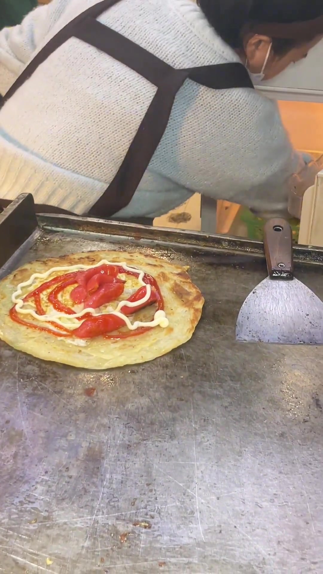 厦门街头偶遇台湾手抓饼要趁热吃哦饼皮酥酥脆脆赞啦？