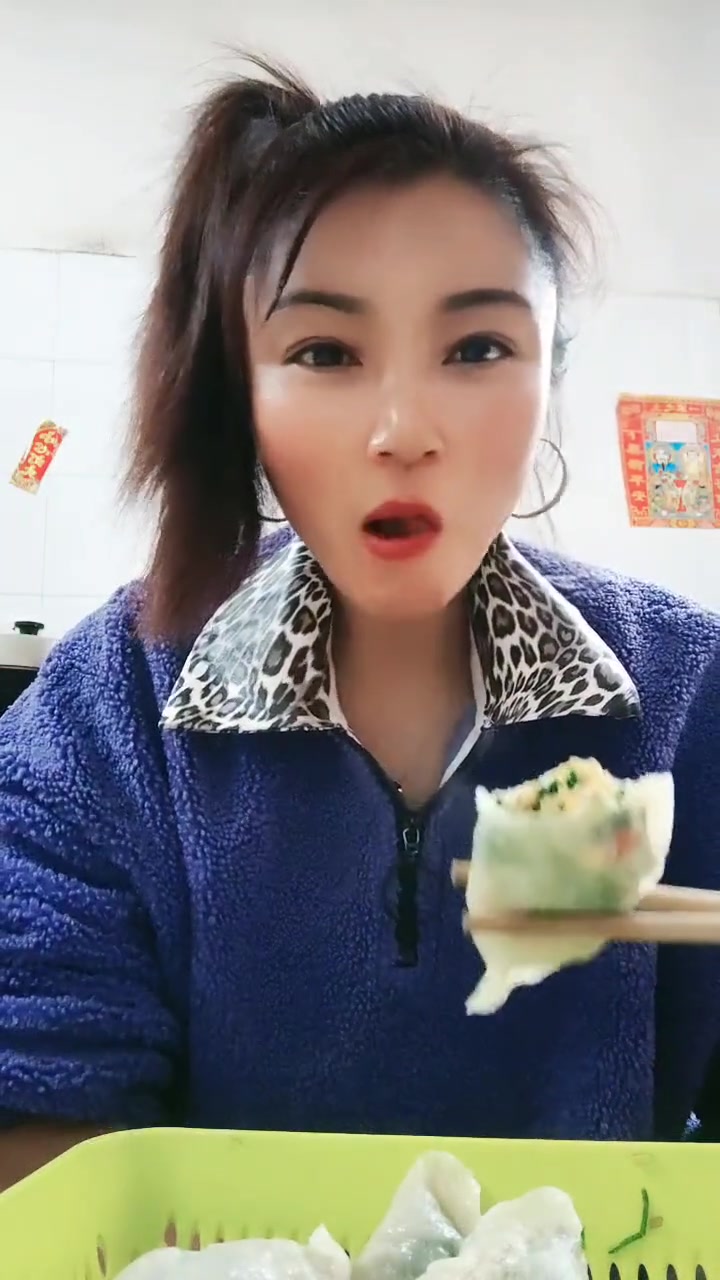 荠菜、豆腐、鸡蛋粉条素三鲜饺子,好吃!