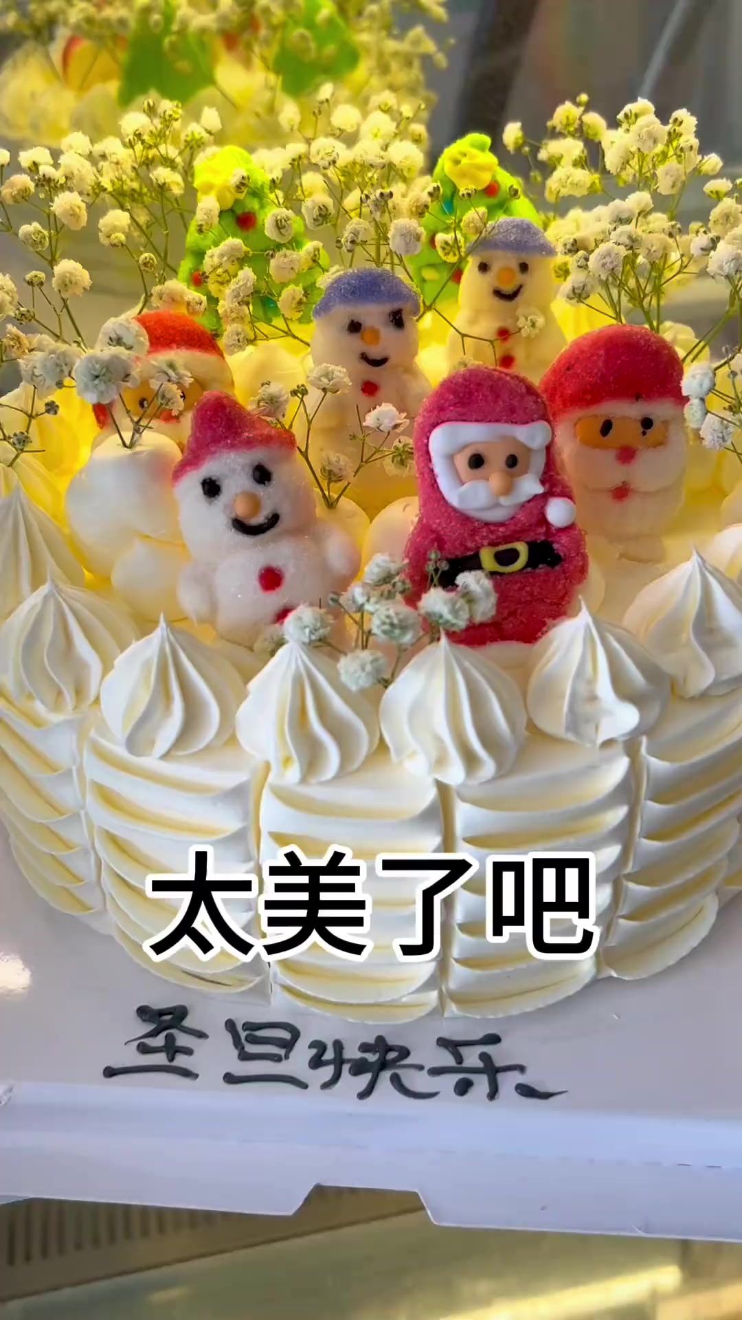 4寸圣诞节蛋糕教程，一看就会，你学会了吗？