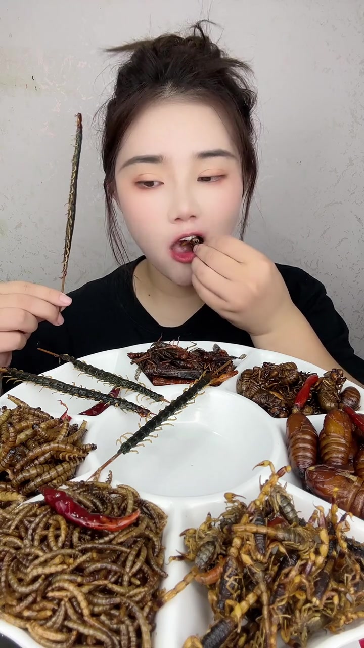 特色美食昆虫宴，蜈蚣蝎子面包虫，人工饲养可食用！