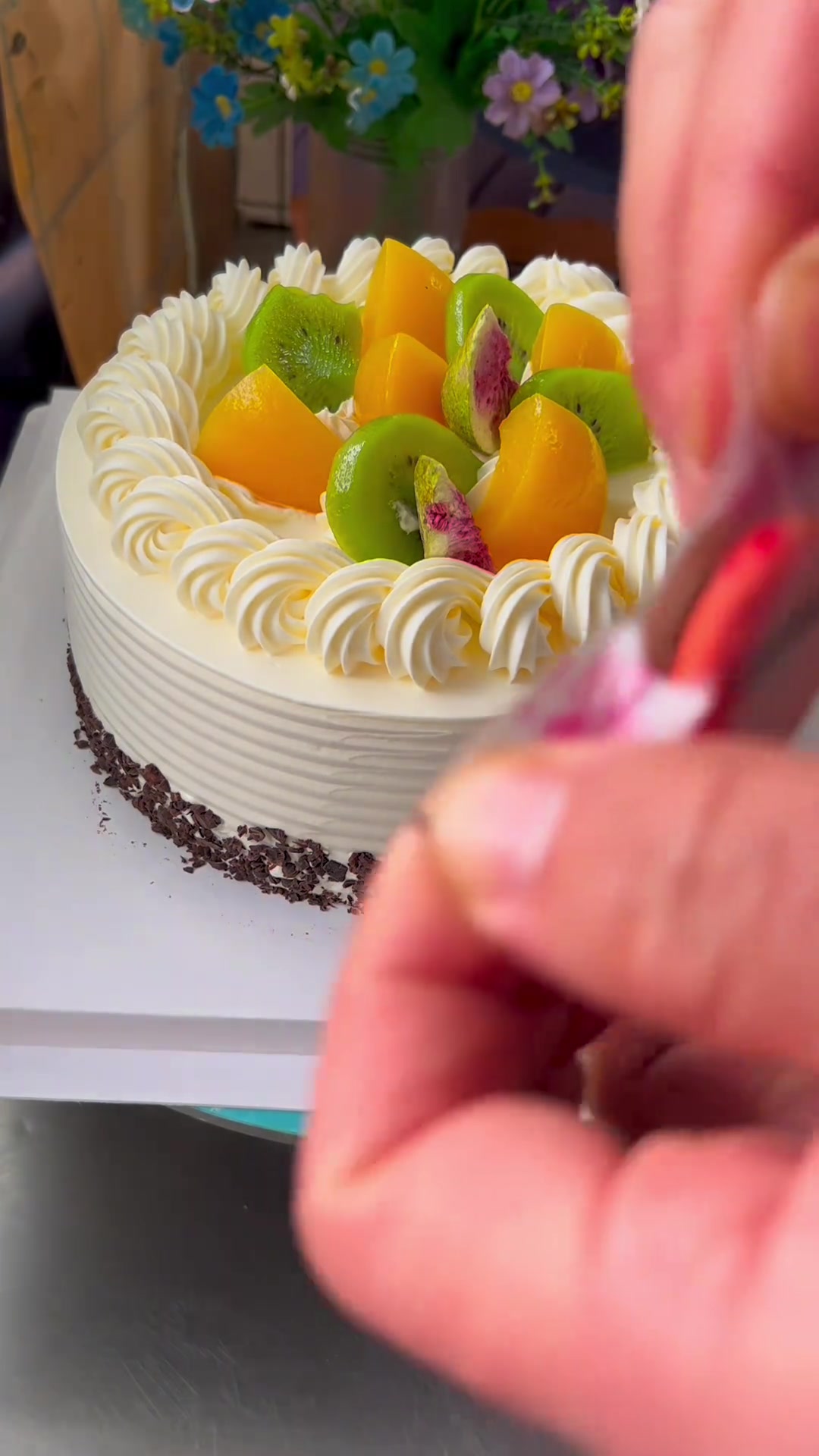 14寸的水果蛋糕这样做太好看了,你学坏了吗?