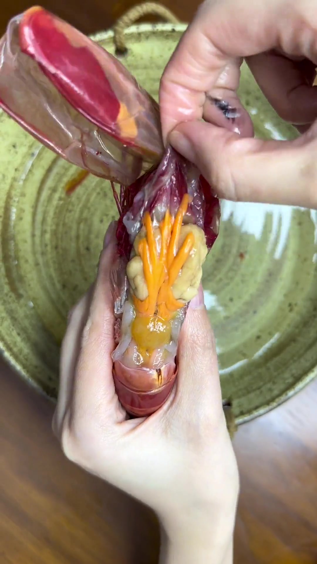 西班牙红魔虾一整个完整的虾脑虾脑刺身虾肉香煎