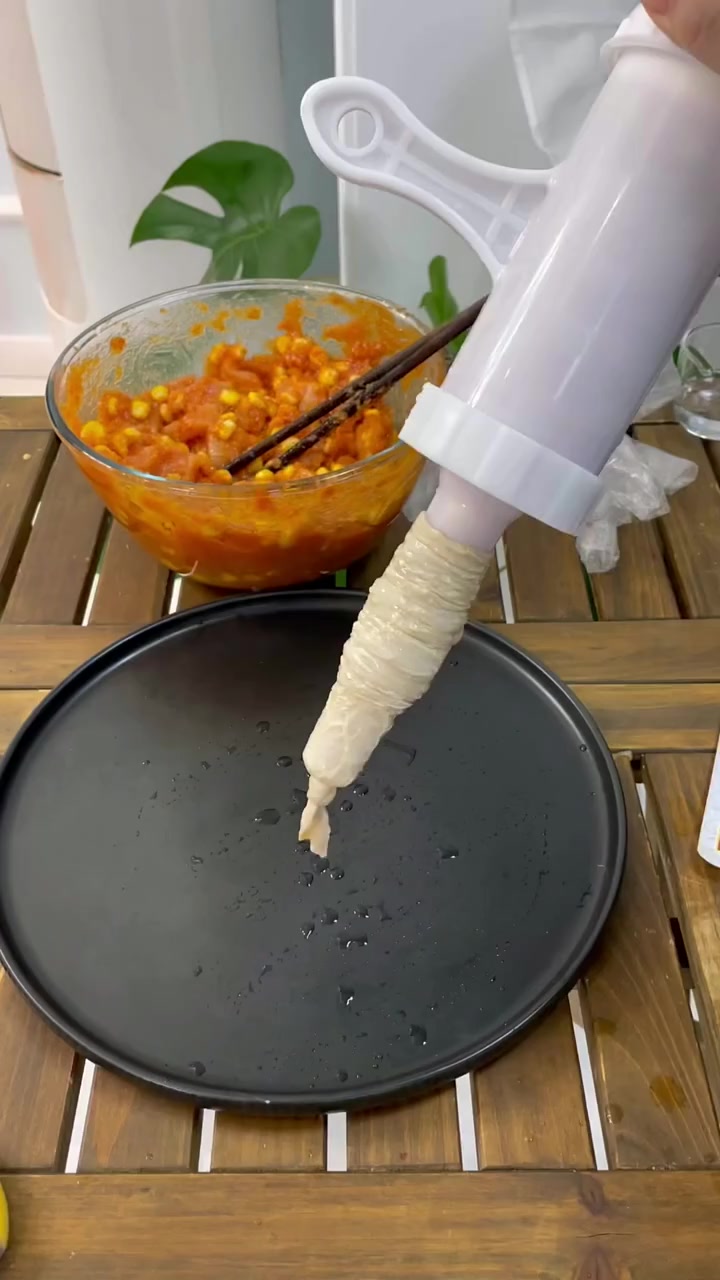 奥尔良低脂玉米鸡肉肠,用鸡腿肉更香,鸡胸肉香度降