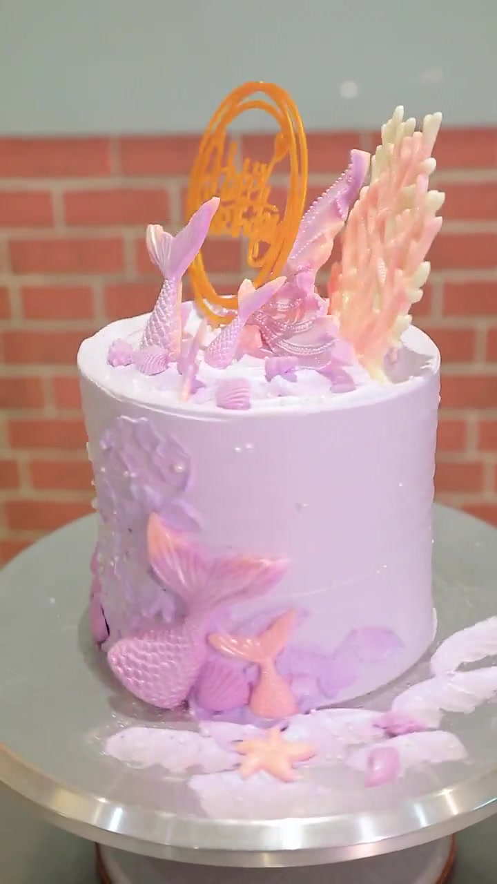 美人鱼蛋糕,大家觉得蓝色和紫色哪个好看?