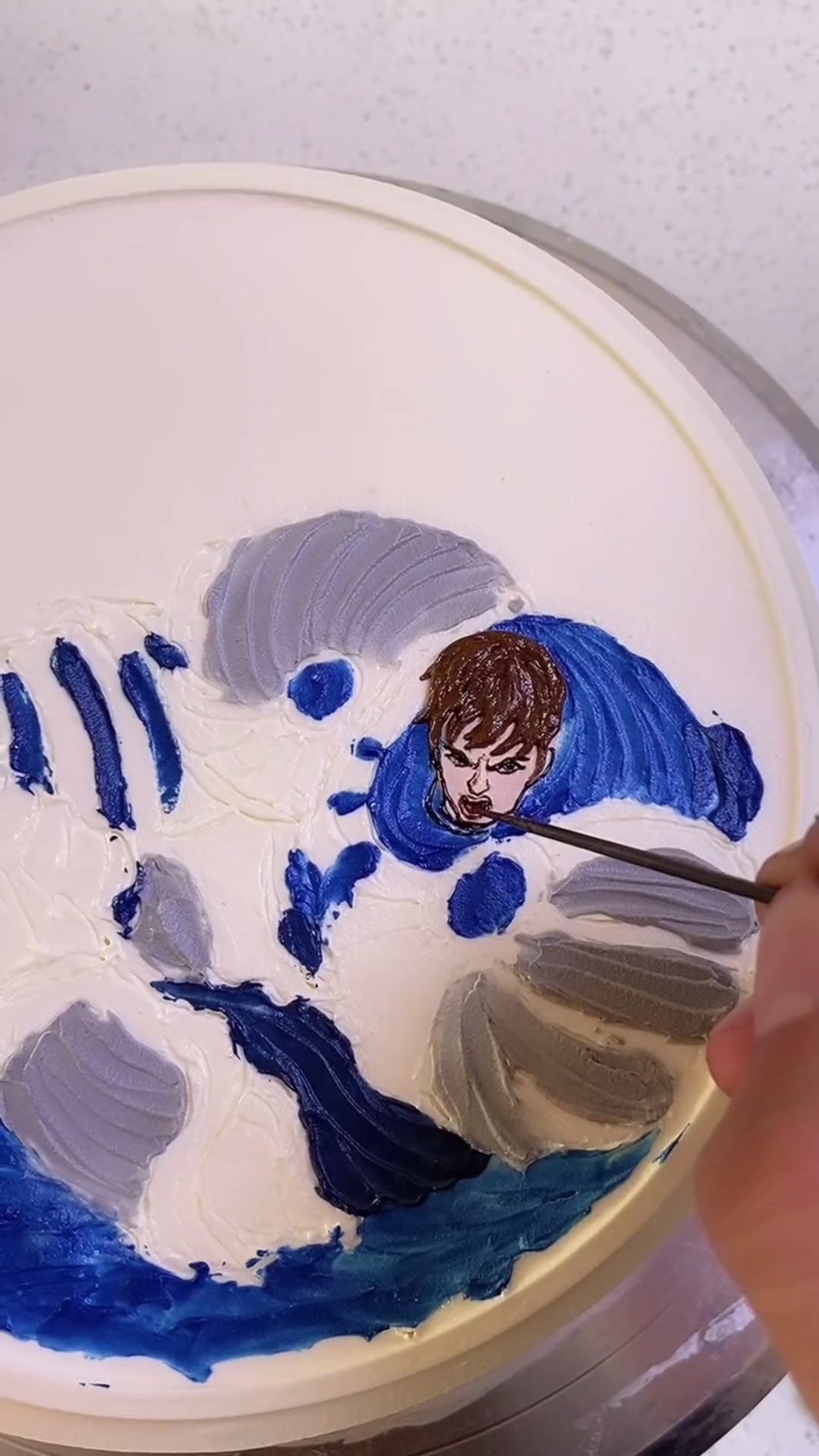 英雄联盟盖伦蛋糕制作,原谅我实在不知道用什么词配这款蛋糕