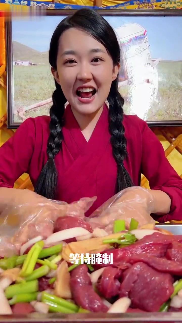 自制牛肉干！草原黄牛后腿肉切条烤制，超香！