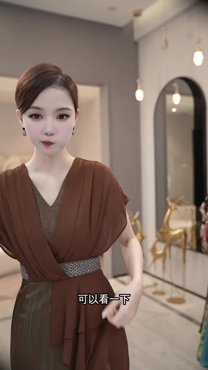 显肤白时尚通勤装,冷棕色修身版型,超值推荐!