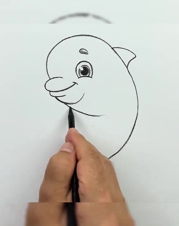 手绘小海豚简笔画