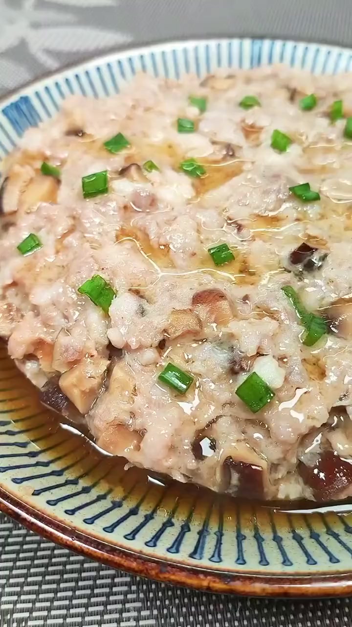 蒸冬菇肉饼超香这样做我能炫多两碗饭！