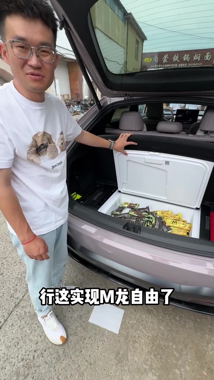 车载冰柜 实现雪糕自由 什么是持家有道？开着乐道L60，用车载大冰柜直接五折，实现M龙自由