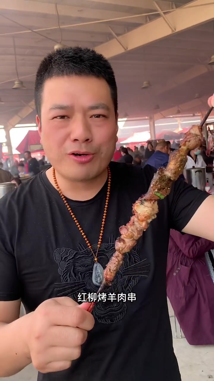 红柳烤羊肉串超香，这么大一串你们那多少钱！