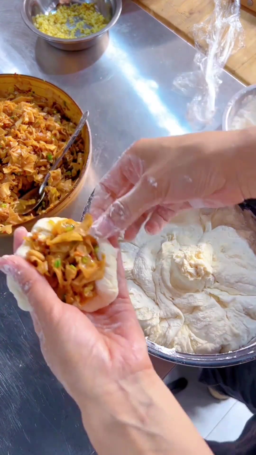 做包子,发面视频,顺便拍豆皮包法