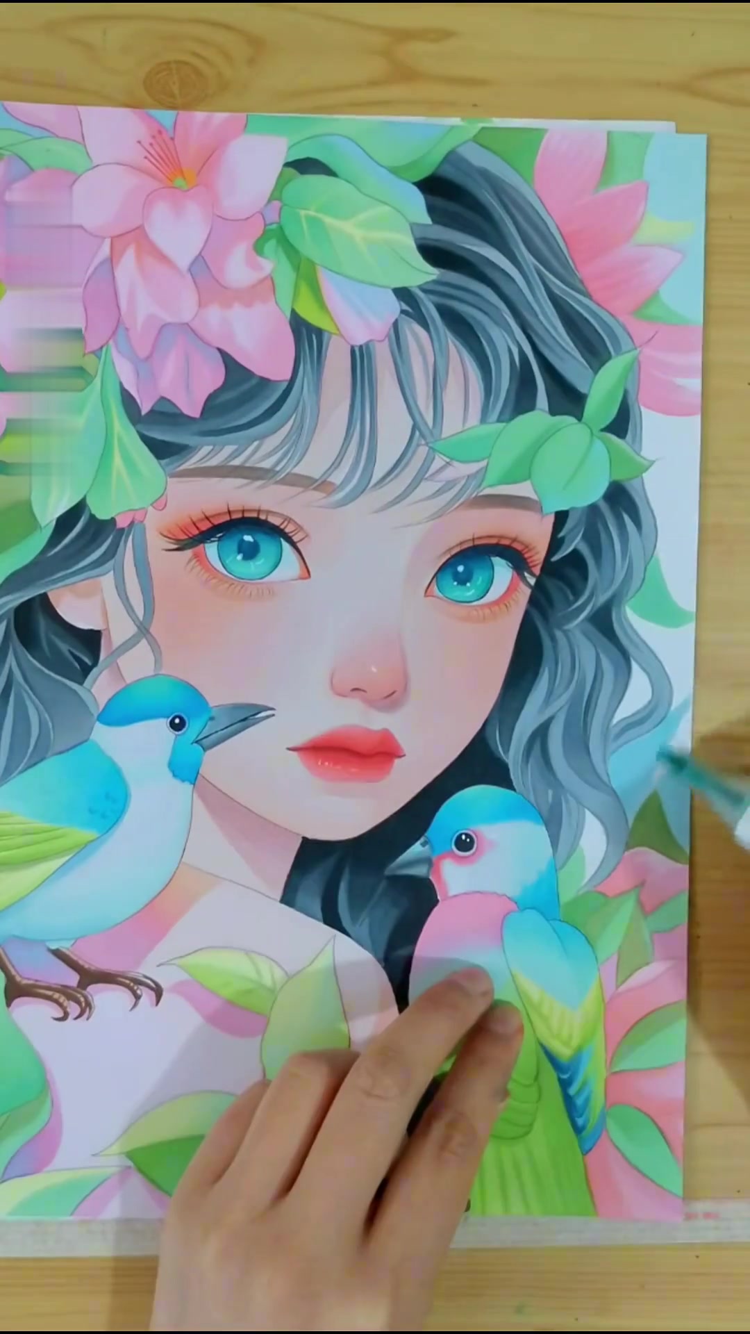 马克笔手绘唯美风、插画风动漫人物
