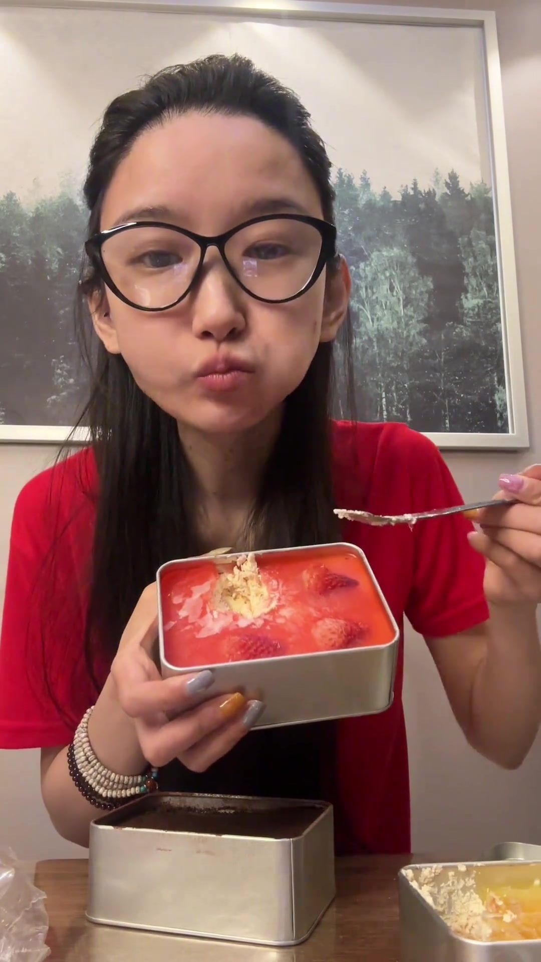 蓝莓口味的超好吃老饭盒蛋糕