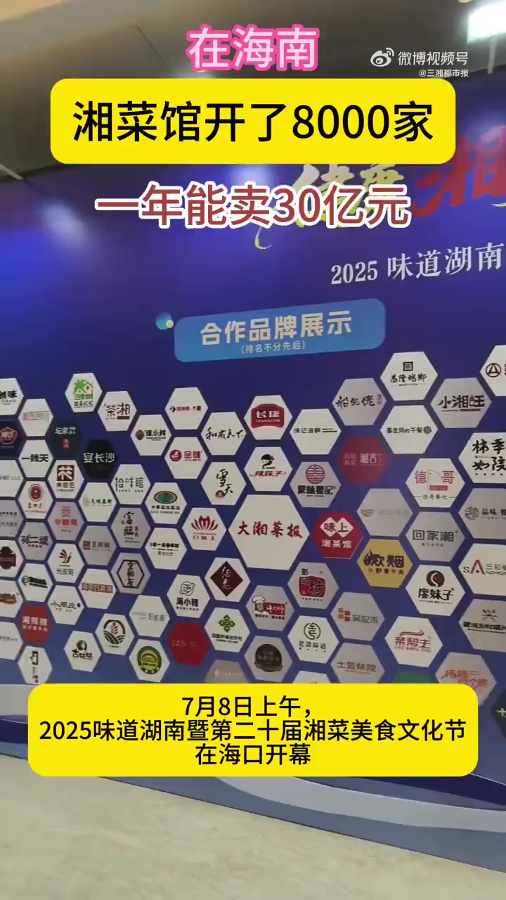 「海南有超八千家湘菜馆年营收30亿」7月8日上午,2025味道湖南暨第二十届湘菜美食文化节