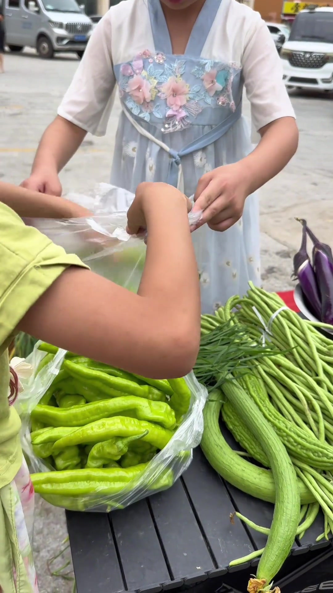挑战第三次，孩子摆摊卖菜，采摘自家菜园丰收蔬菜，体验小老板生活