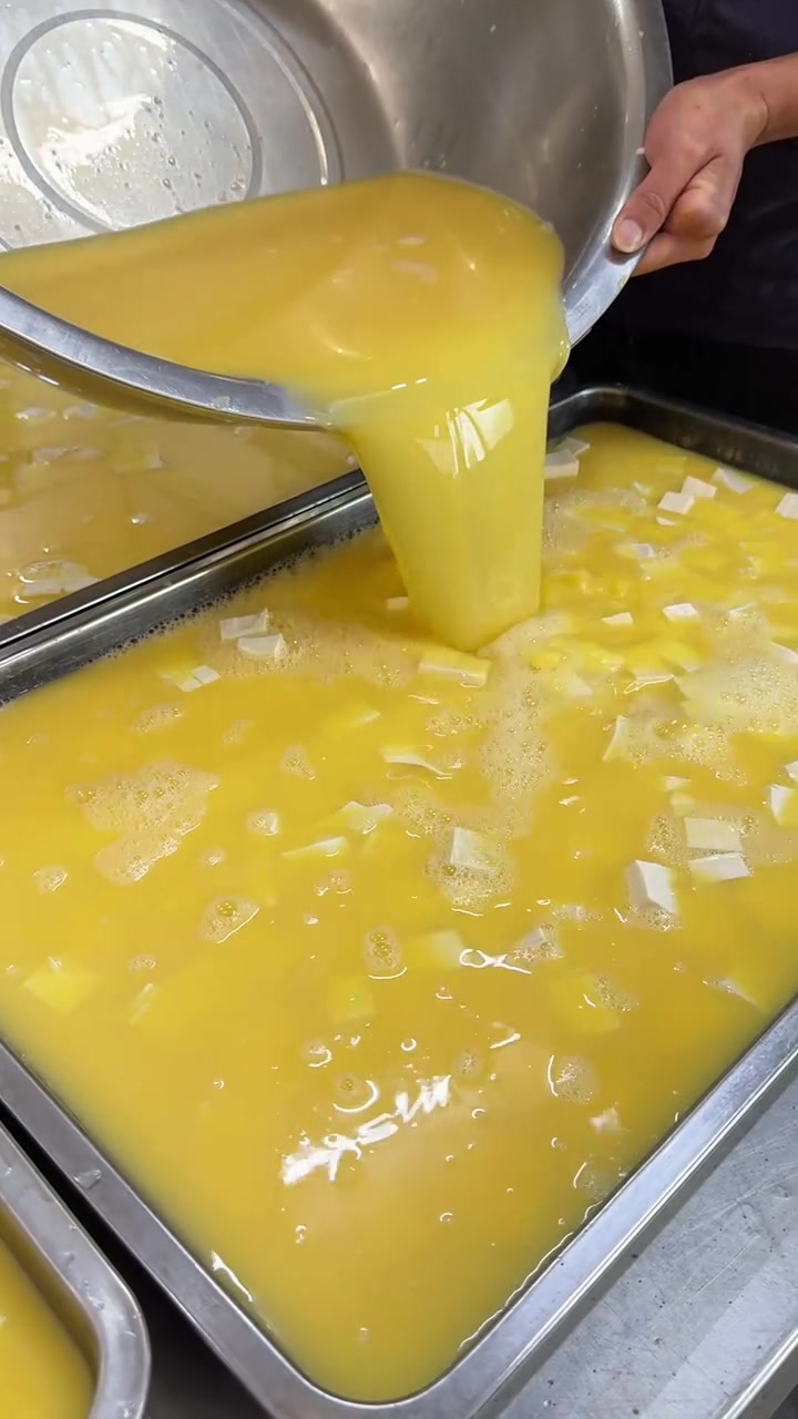 食堂大锅菜,豆腐肉末蒸鸡蛋做法分享,简单易学,鲜香润滑,很受大家喜欢