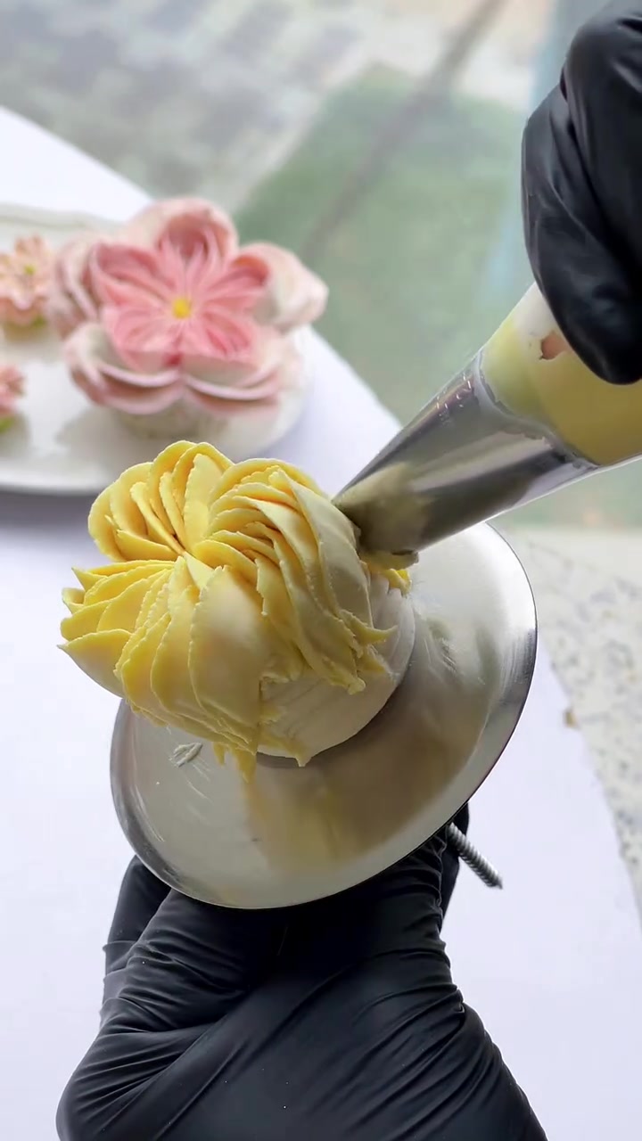 韩式裱花豆沙裱花之奥斯汀玫瑰