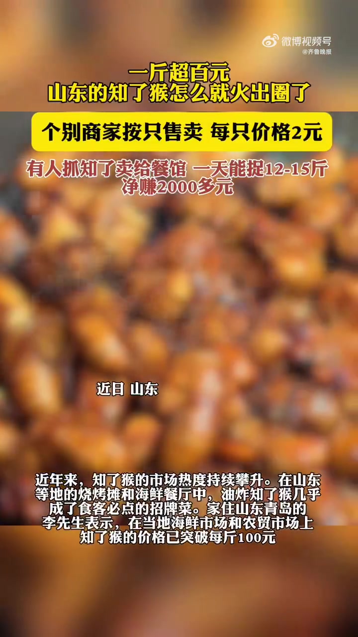 「一斤超百元!山东的知了猴怎么就火出圈了?」知了猴价格一斤超百元近年来,知了猴的市场热度持