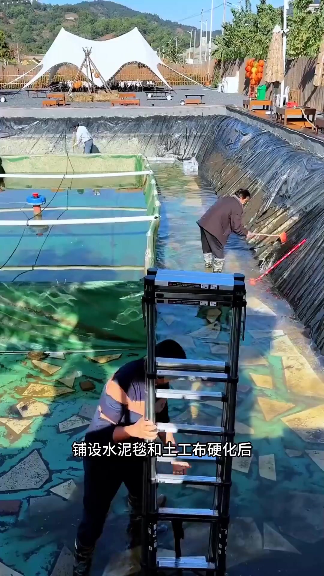场地打造这样一个钓虾池，结合餐饮做体验内容！