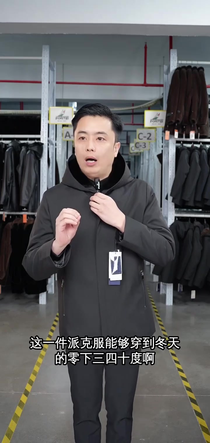 商务男装派克服，简约大方，保温效果好，适合冬季穿着
