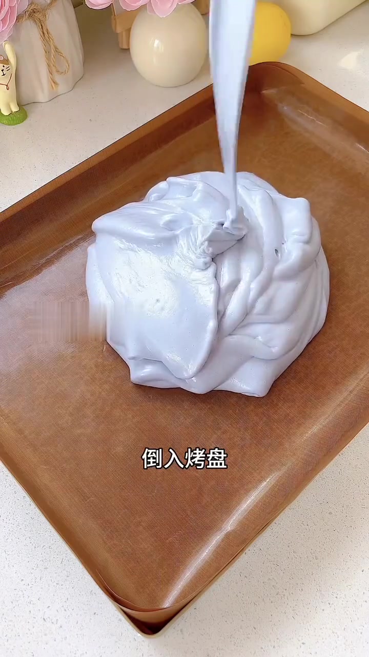 小清新蝶豆花芒果蛋糕|清爽不腻,做法简单