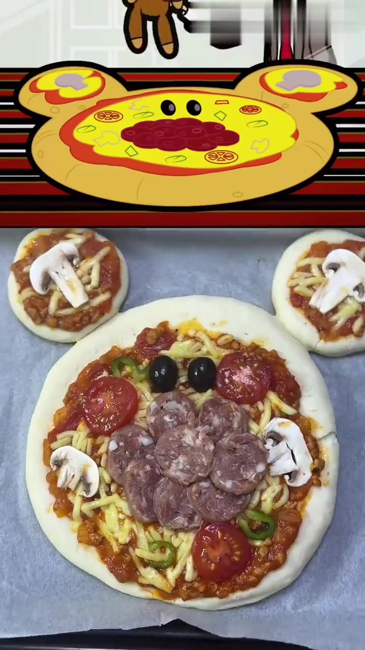 我复刻出憨豆的Teddy披萨，好看又好吃！