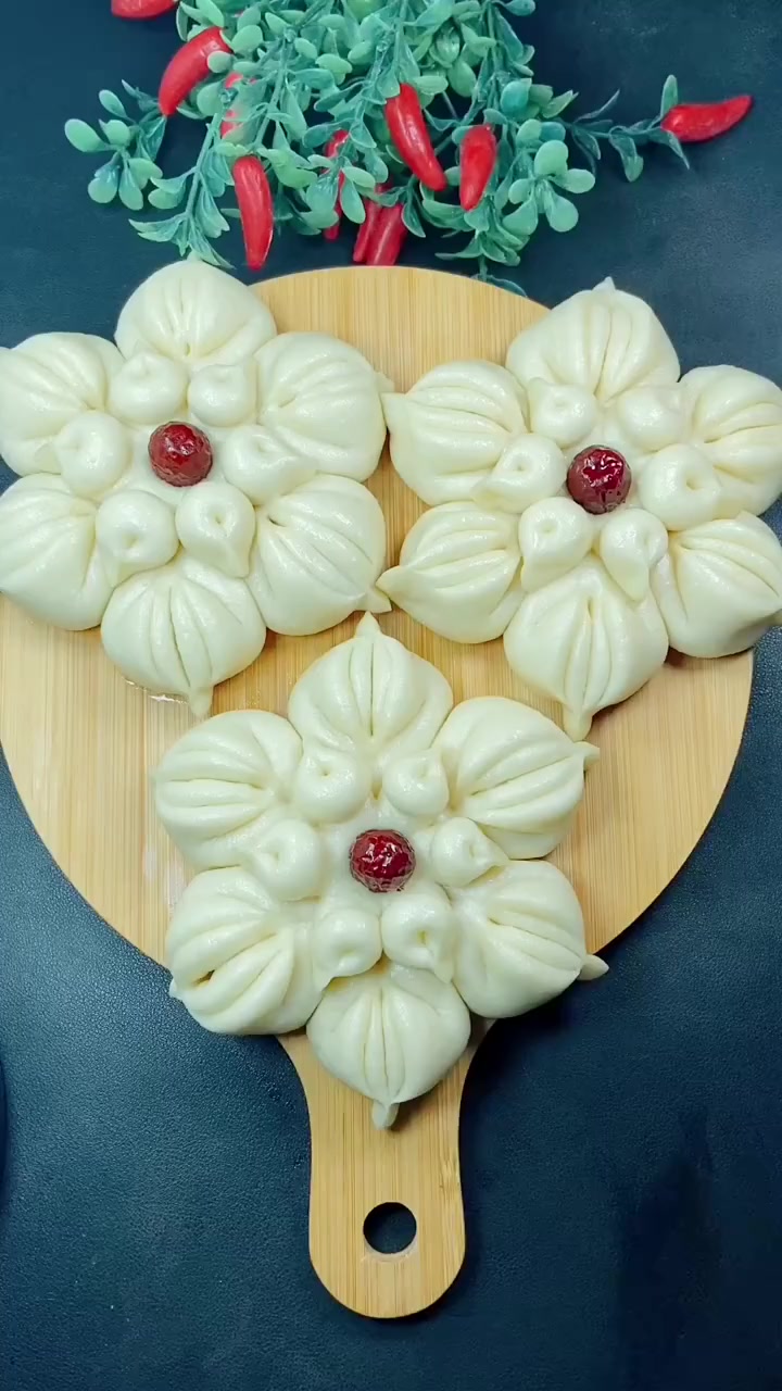 春节花朵馒头教程！蒸蒸日上花开富贵超简单