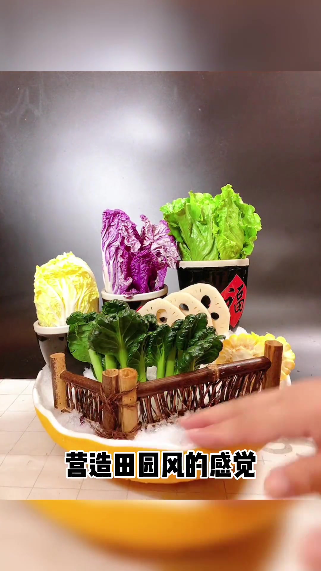 创意十足的火锅蔬菜大拼盘