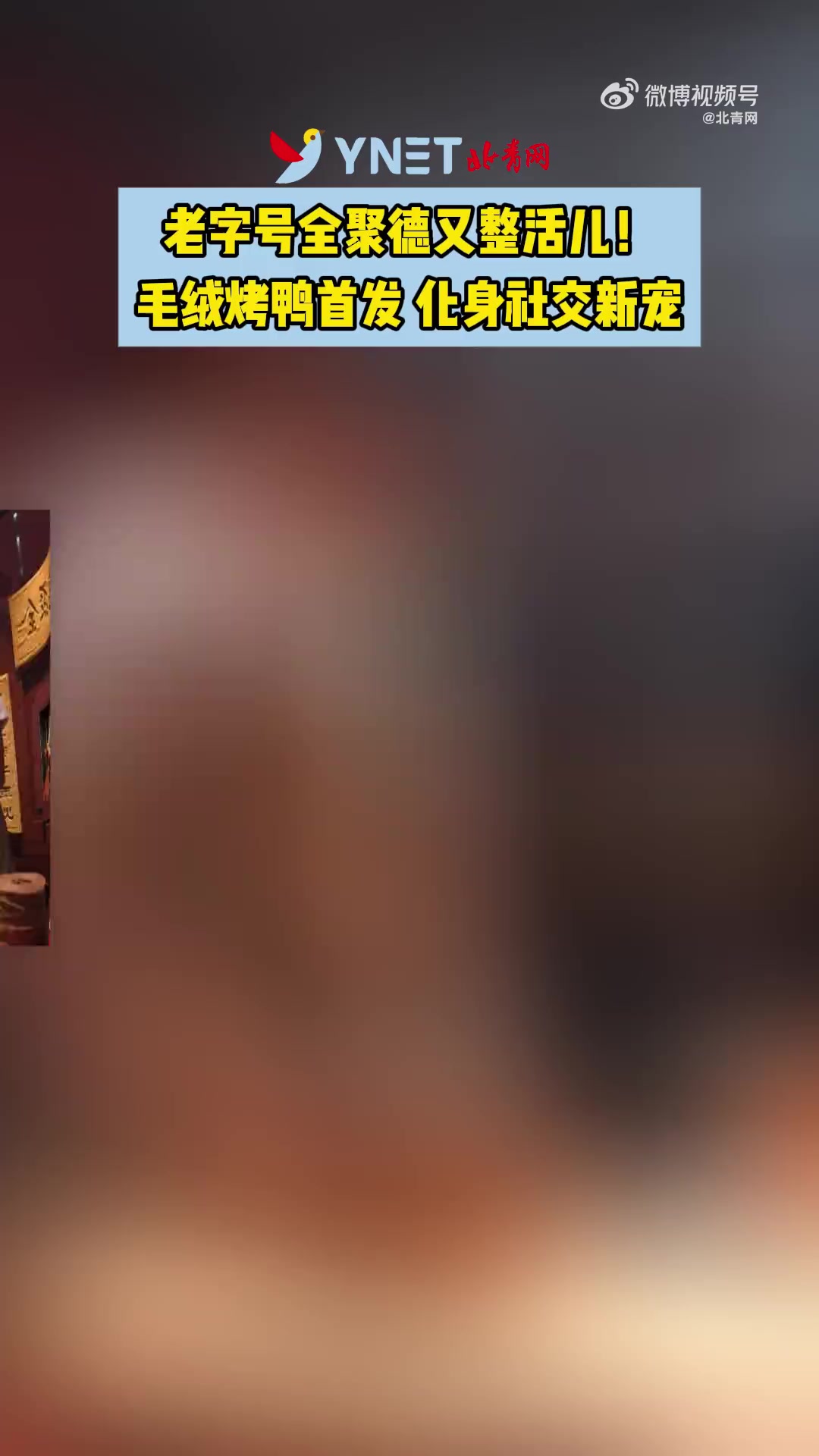 「老字号全聚德又整活儿！毛绒烤鸭首发 化身社交新宠」“您瞧瞧这鸭子，酥皮儿透着焦香，荷叶饼