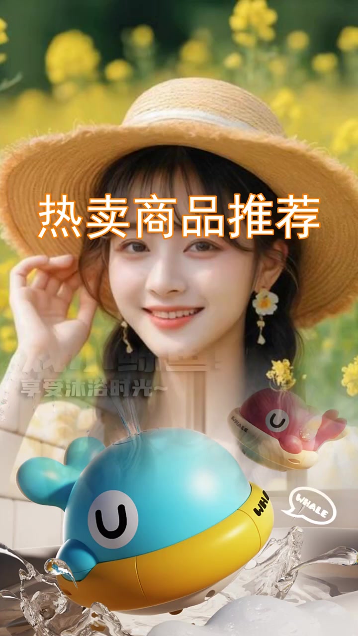 宝宝洗澡玩具戏水自动感应喷水小鲸鱼灯光婴儿儿童浴室男女孩