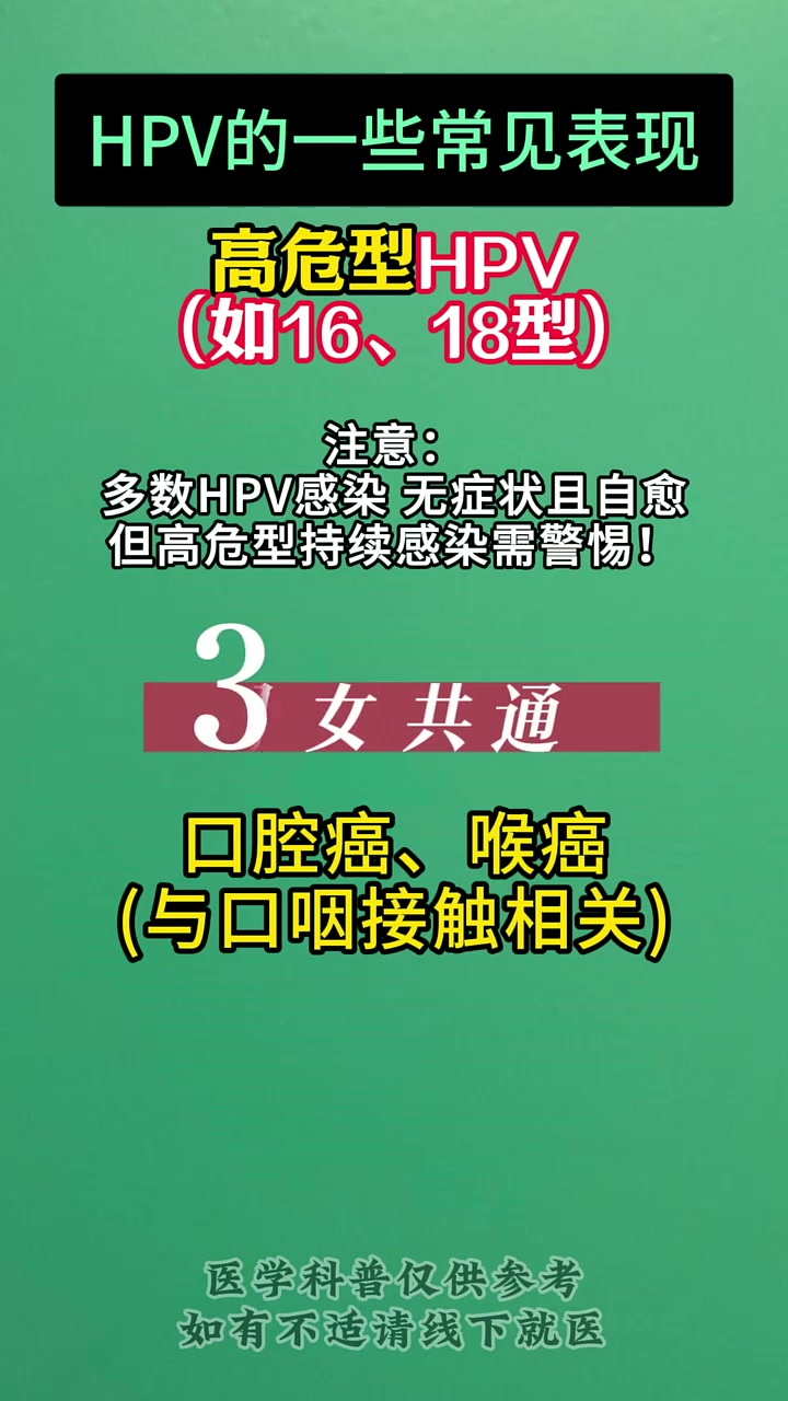  HPV感染≠癌症!但出现这些症状要警惕!「高危型 HPV」(16/18/31/33……)