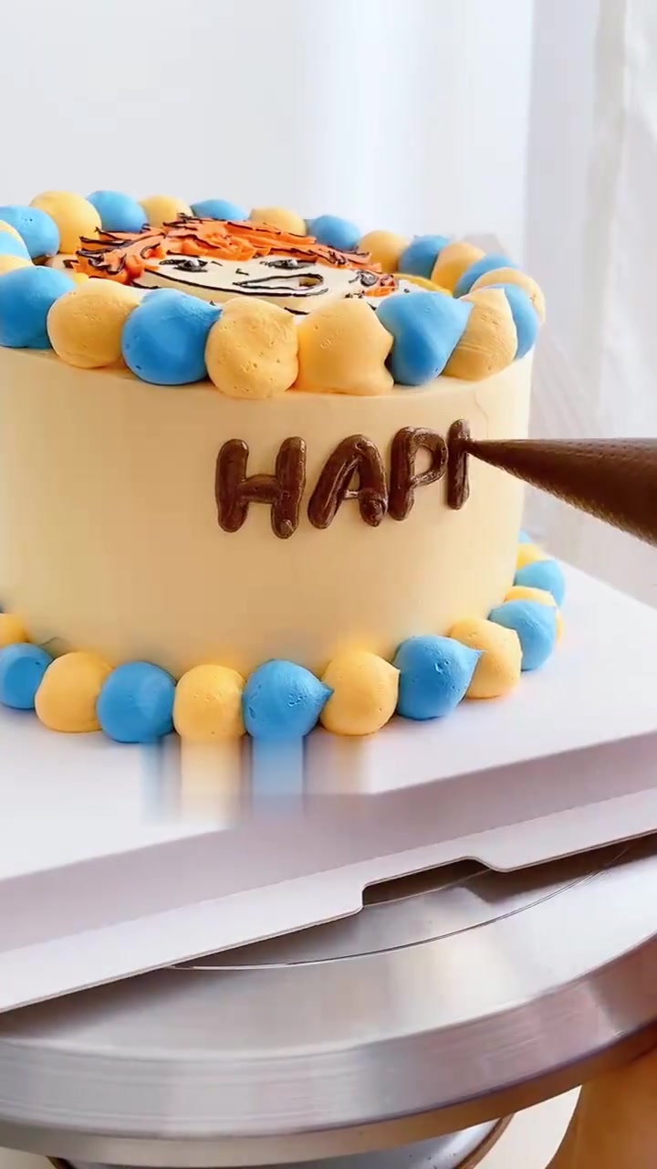 排球少年Hinata Shoyo日向翔阳二次元生日蛋糕二次元手绘动漫生日应援痛糕沉浸式做蛋