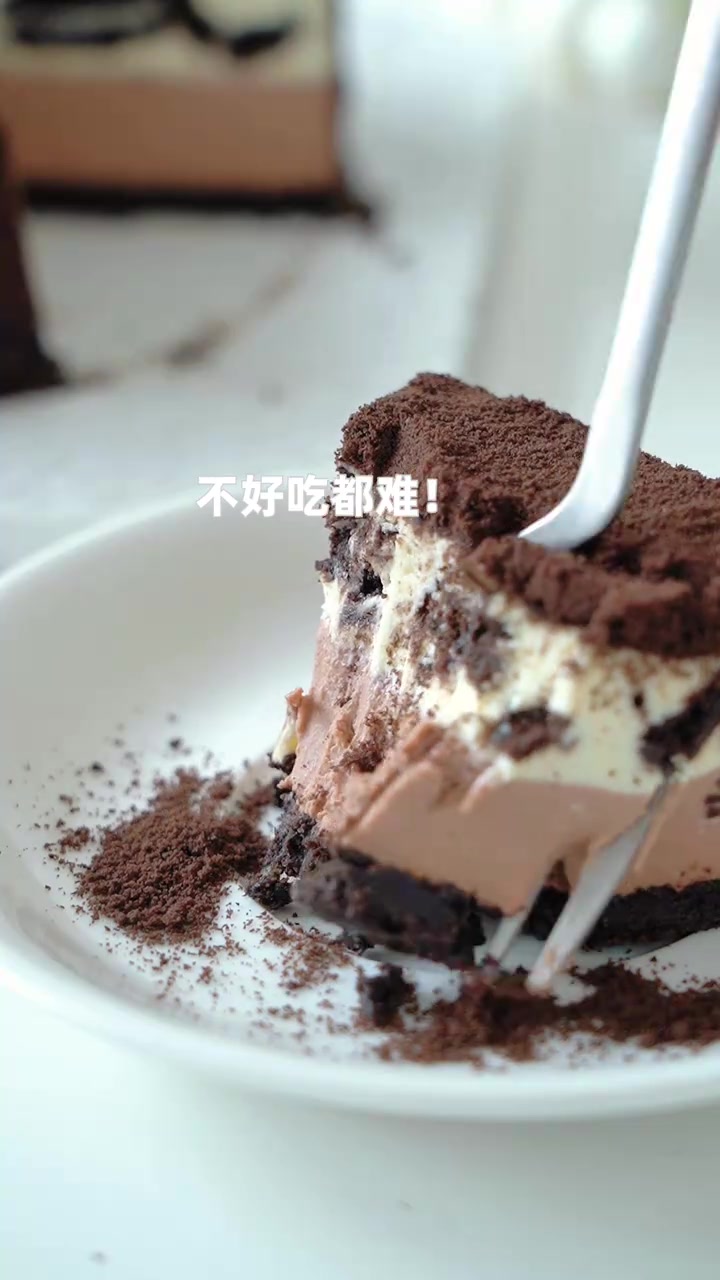 有手就会做的系列奥利奥双层芝士蛋糕，这组合好绝