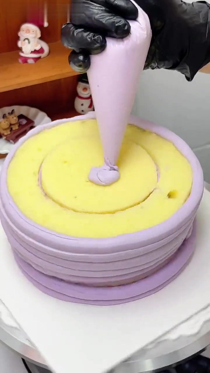 沉浸式制作！紫色芋泥加桂花汤圆，漂亮小蛋糕！