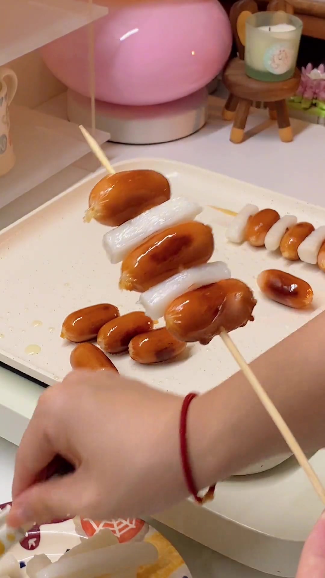 年糕香肠串裹芝士,简直绝了!