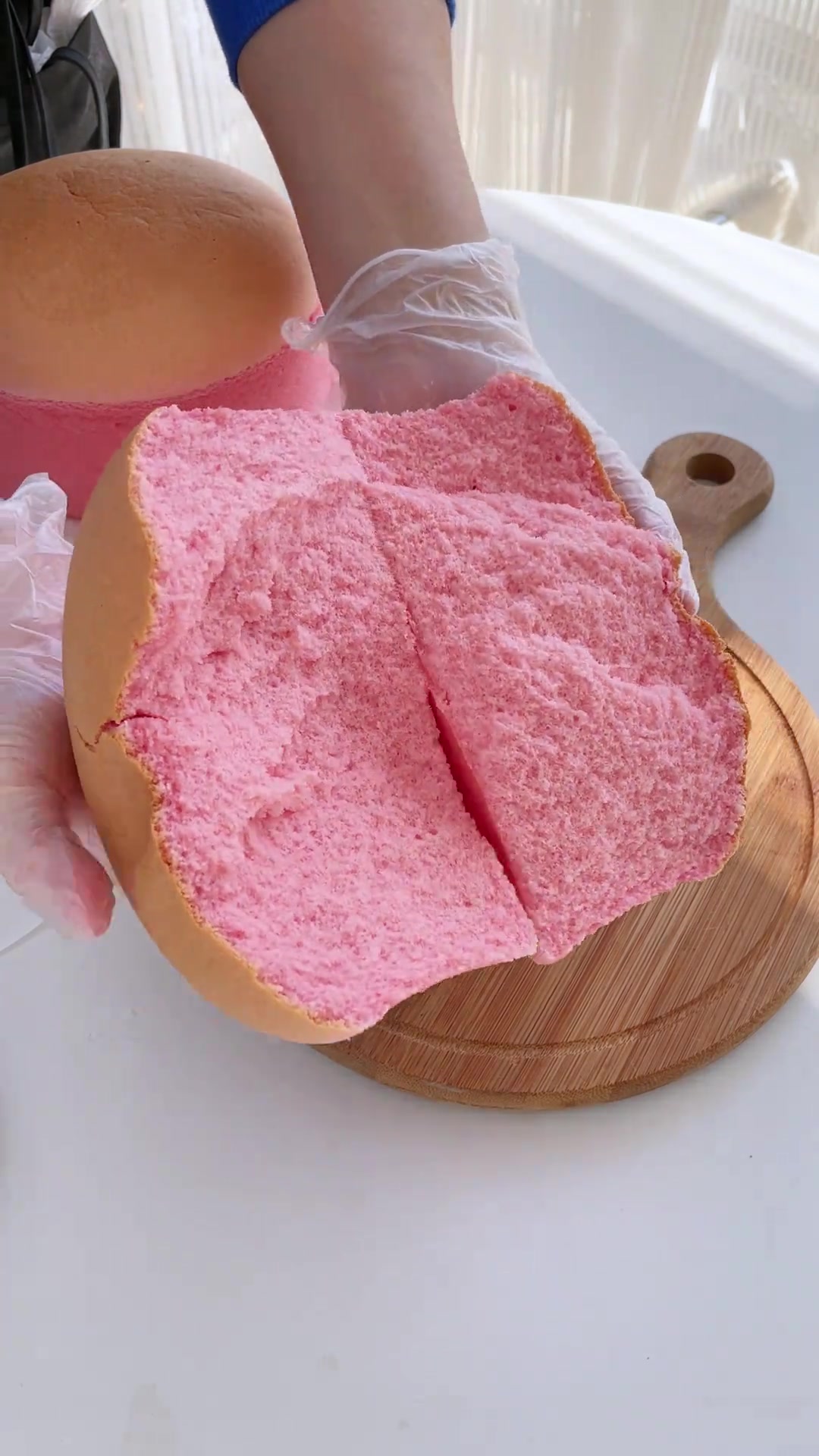 粉红古早蛋糕教程,重点是烫面!