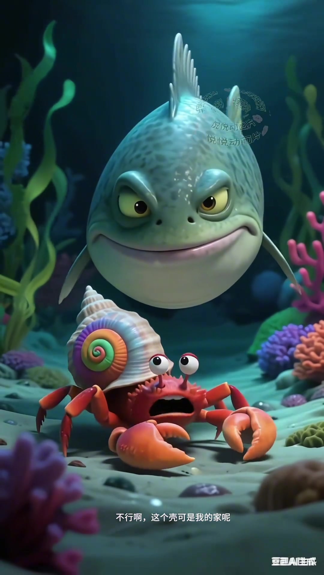 大鲨鱼吃食人鱼 动画 儿童动画 动画小故事 早教益智 益智动画片