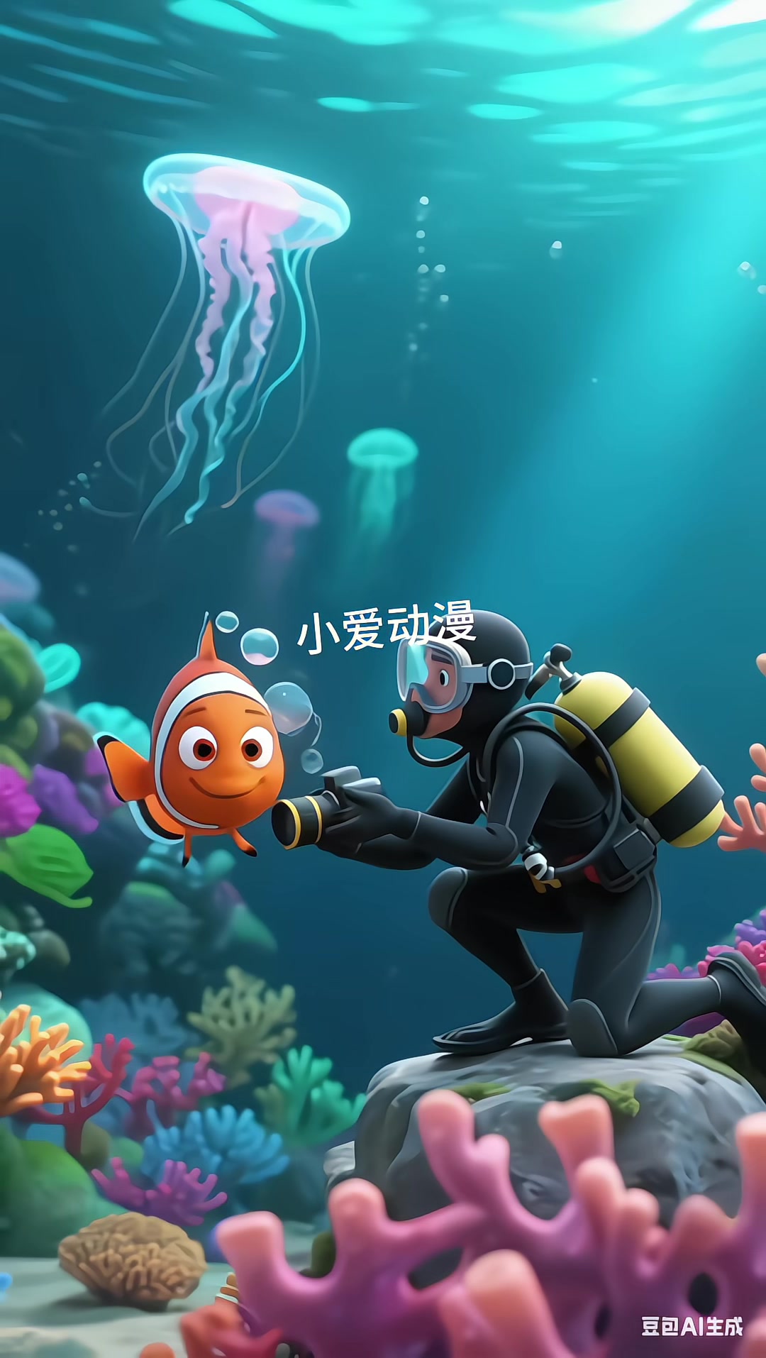 天真的小丑鱼被抓走了