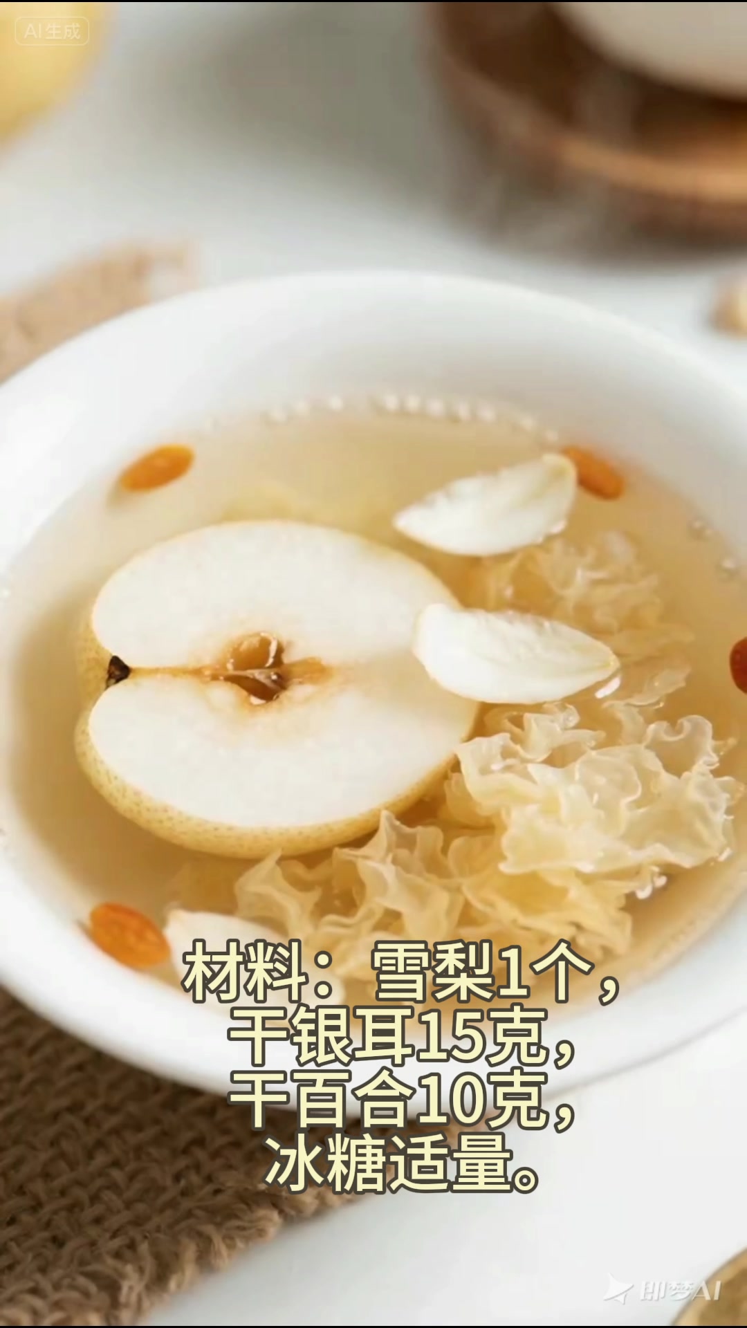 银耳百合雪梨汤