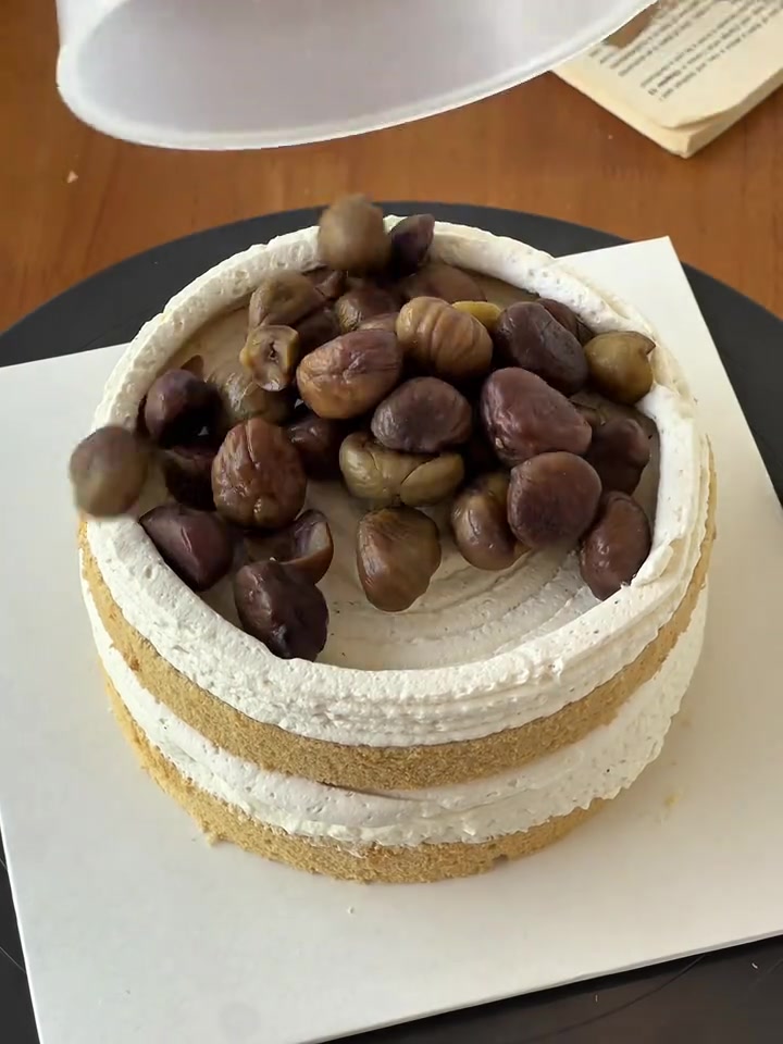 沉浸式做蛋糕｜栗枫糖口味蛋糕